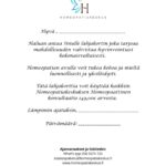 Homeopatiakeskuksen lahjakortin sisältö